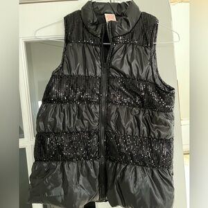 Girls puffy vest with sequins